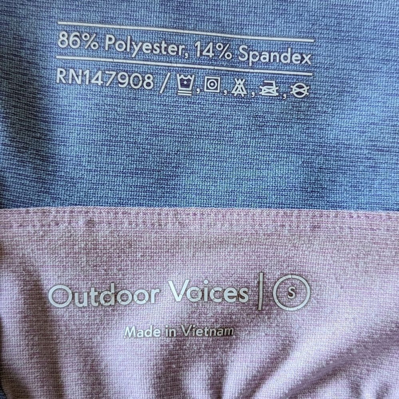 Outdoor Voices Venus V Back Colorblock Longline Crop Sports Bra Top Women's Sz S - Picture 7 of 7